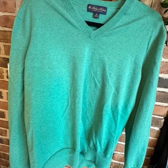 Brooks Brothers Teal V-Neck Sweater - Picture 2 of 5